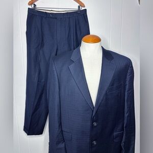 Jack Victor Loro Piana Checkered Navy Suit